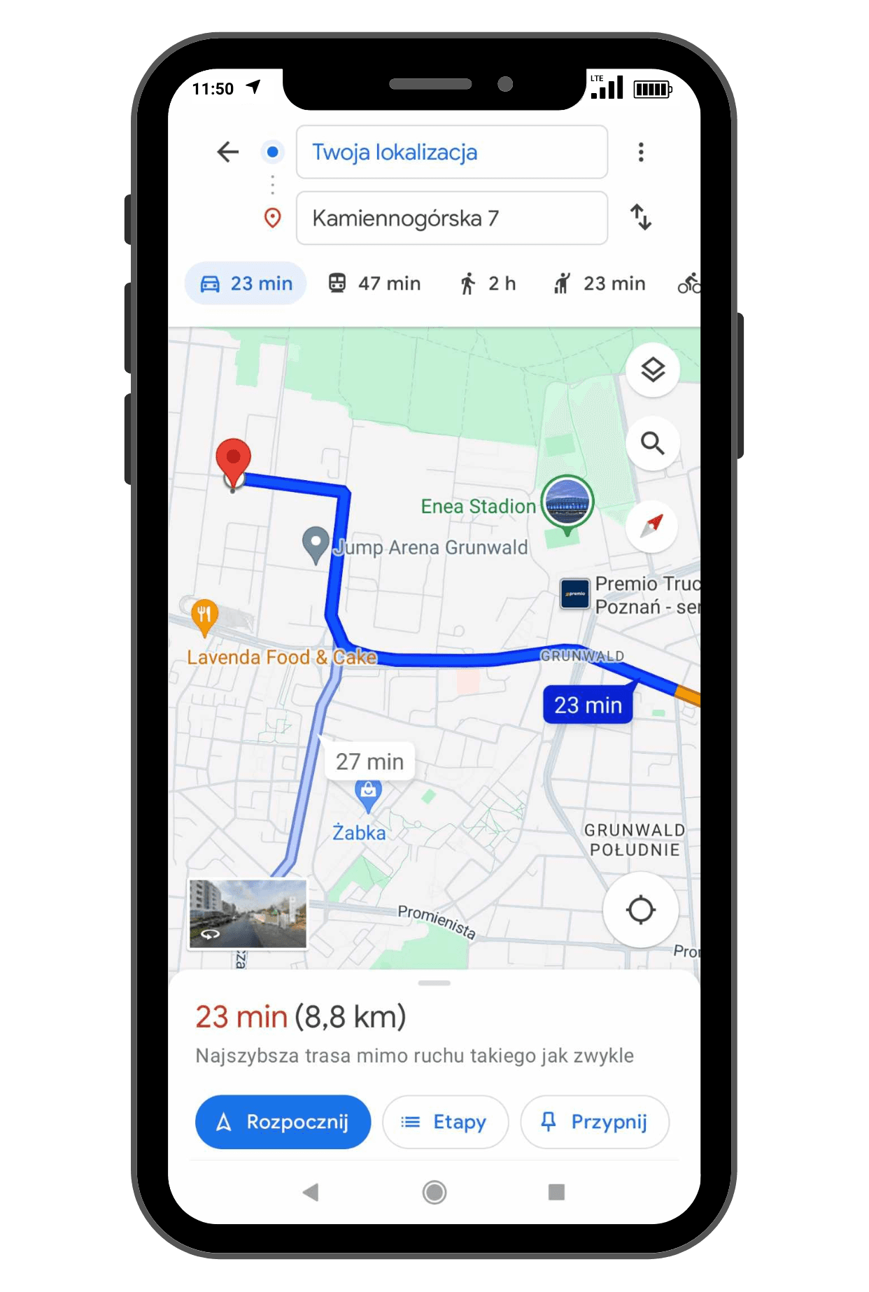 Mapa dojazdu do klienta