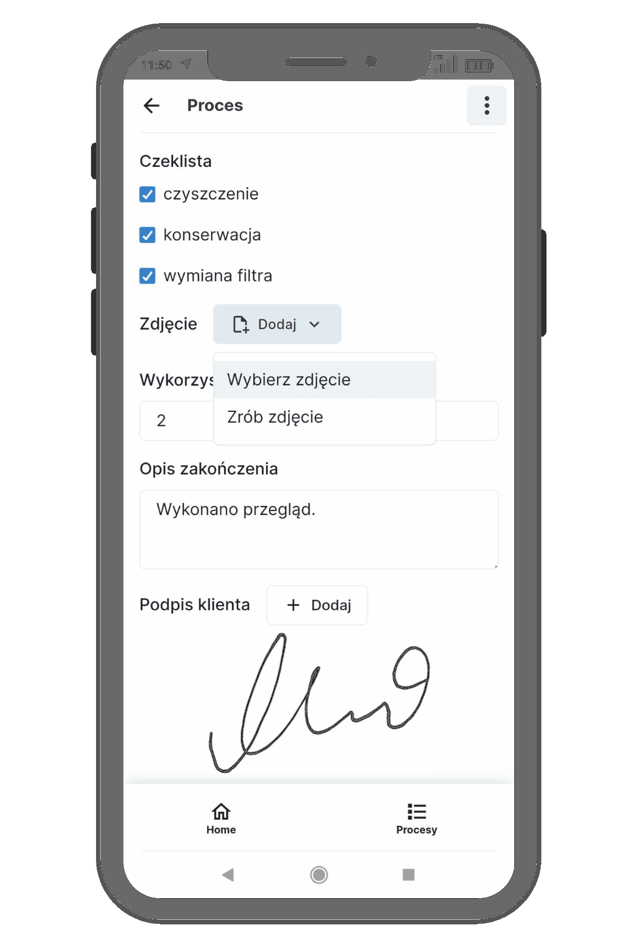 Aplikacja mobilna do zarządzania serwisem.