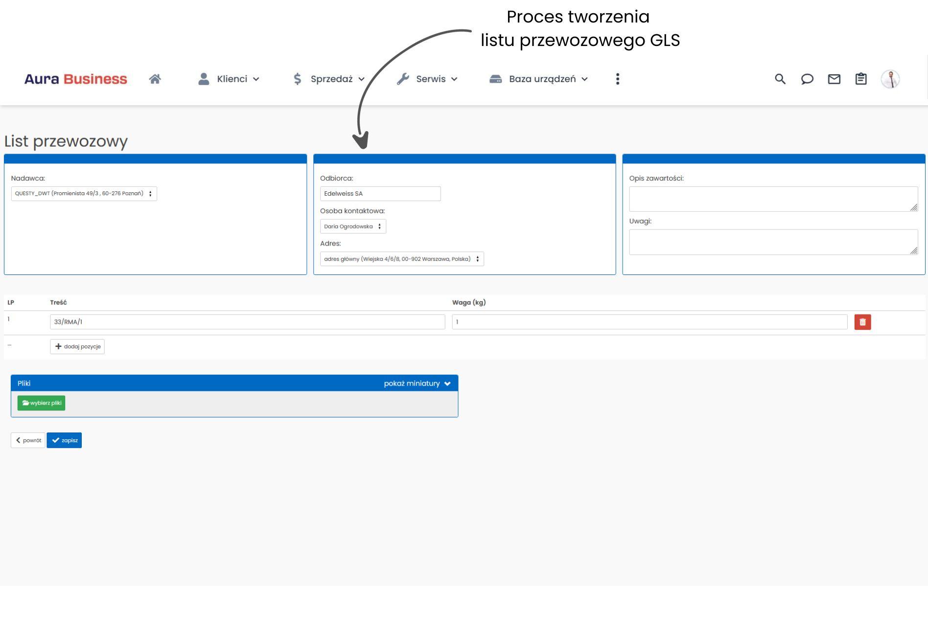 Integracja z GLS w systemie informatycznym