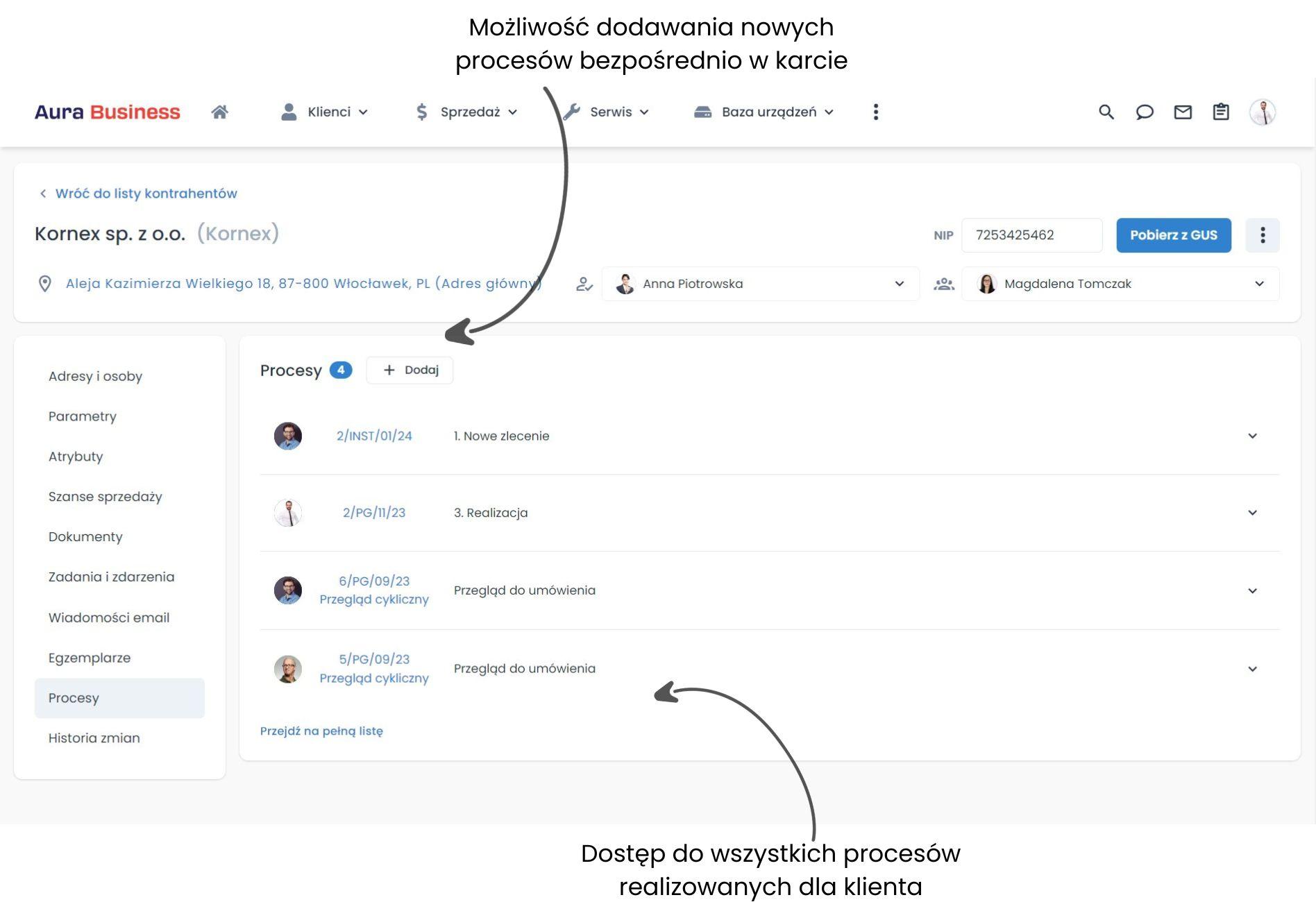 Baza wiedzy o kontrahentach - procesy.