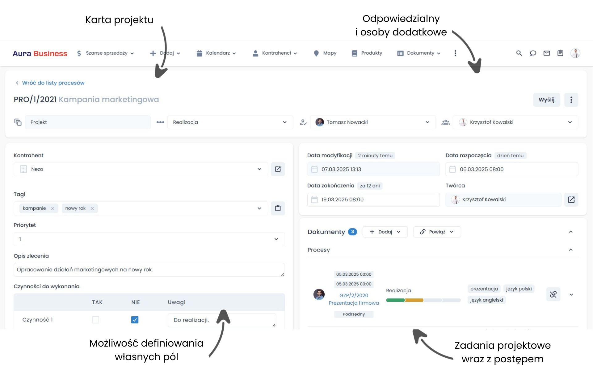 Zarządzanie projektami w CRM