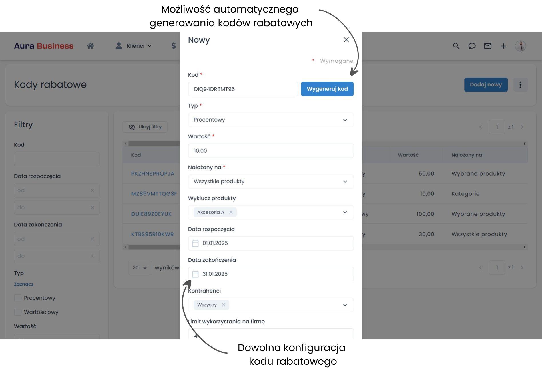 Szybkie tworzenie kodu rabatowego