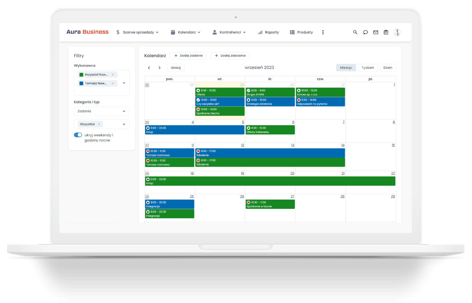 Planowanie i kooordynacja pracy w systemie CRM - kalendarz zadań kierownika i pracownika