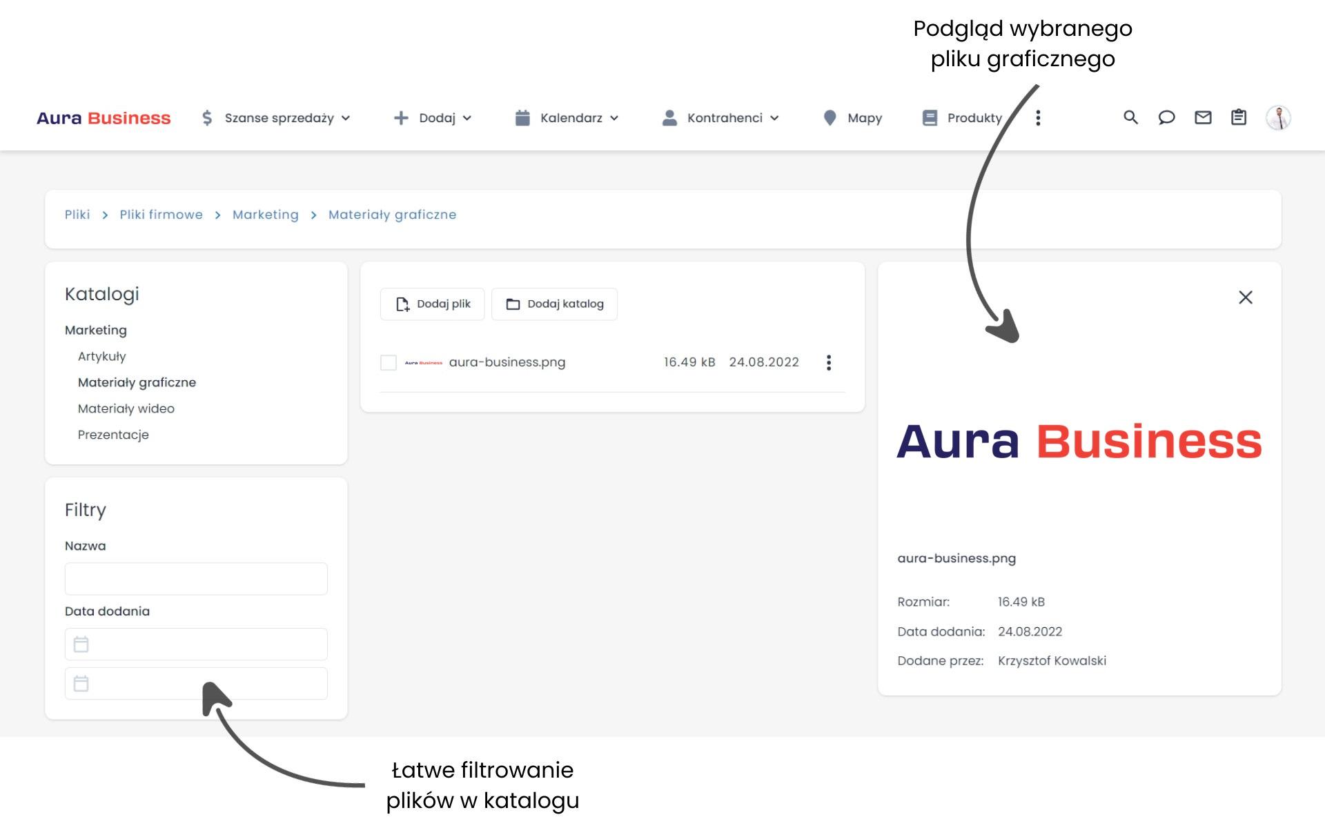 Repozytorium plików w systemie CRM